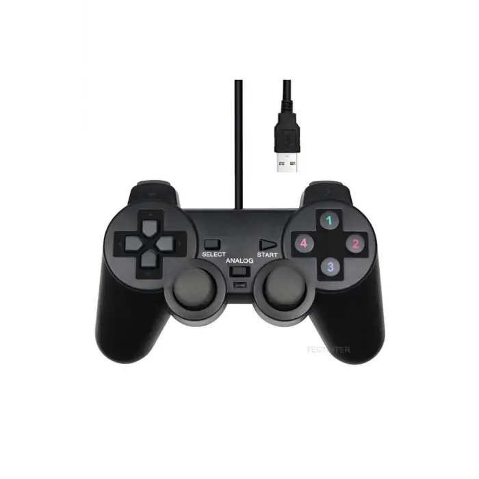 2 adet siyah bluetooth bağlantılı PC uyumlu titreşimli analog joystick oyun kolu