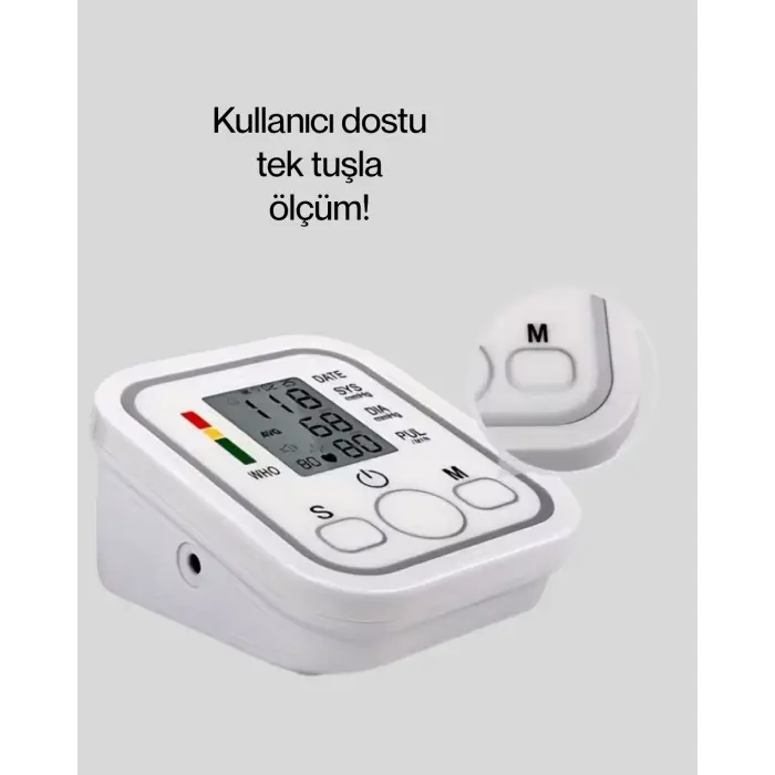 2 Kullanıcı Hafızalı USB Uyumlu Tansiyon Ölçer