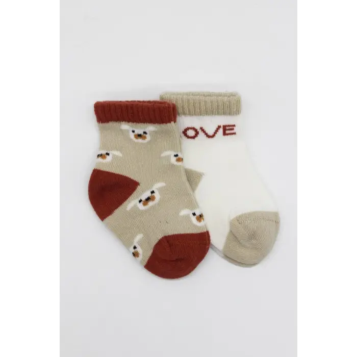 2Li Love Dog Penye Soket Çorap 10118 Bej