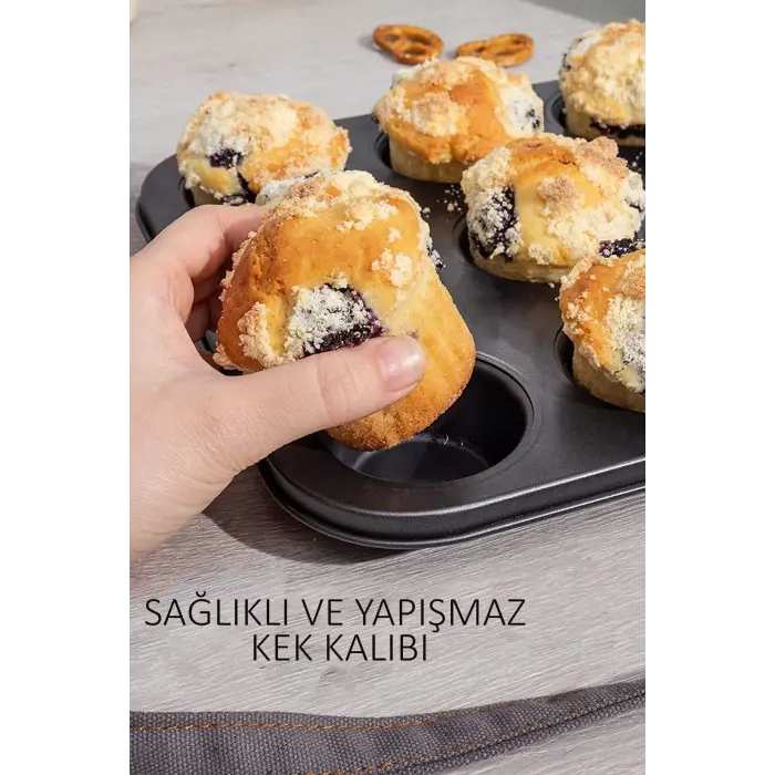 2Lİ SET Muffin Kalıbı 12li Fırın Mini Kek Browni Kekstra Kalıbı Cupcake  ülü