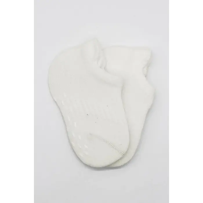 2Li Sneakers Kaymaz Basic Penye Çorap 20103 Ekru Ekru