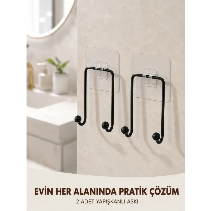 2li Yapışkanlı Duvar Askısı Mutfak Banyo ve Ev İçin Askılık