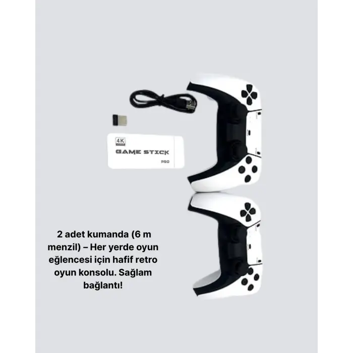 20.000 Yüklü Oyunlu Kablosuz Retro Oyun Konsolu 4K Destekli