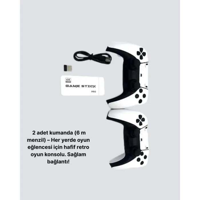 20.000 Yüklü Oyunlu Kablosuz Retro Oyun Konsolu 4K Destekli