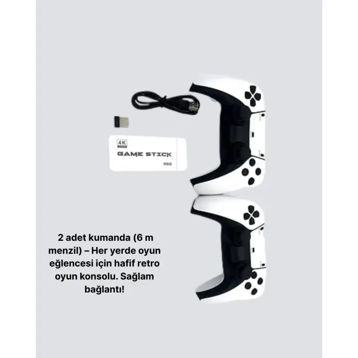 20.000 Yüklü Oyunlu Kablosuz Retro Oyun Konsolu 4K Destekli