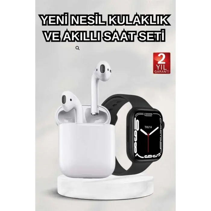2025 Model Akıllı Saat ve 2.Nesil TWS Bluetooth Kulaklık ANC Özelliği Amoled Ekran