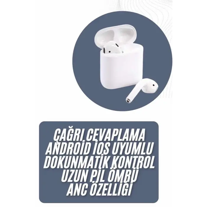 2025 Model Çağrı Cevaplayabilen Bluetooth Kulaklık Beyaz Dokunmatik Kontrol