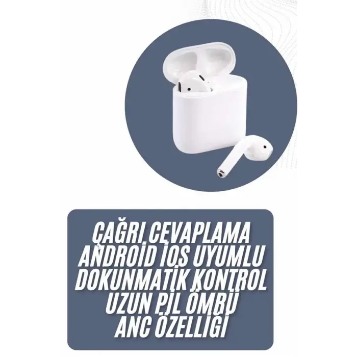 2025 Model Çağrı Cevaplayabilen Bluetooth Kulaklık Beyaz Dokunmatik Kontrol