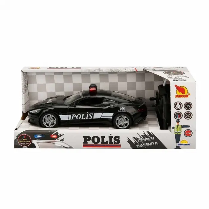 20357 Uzaktan Kumandalı Suncon Işıklı Polis Arabası 21 cm - 1 Adet Stokta Olan Gönderilir