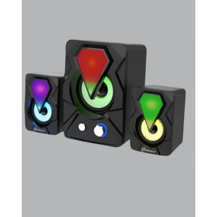 2.1 USB Bağlantılı Oyun Hoparlörü Renkli LED Işıklı