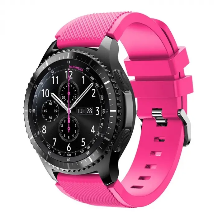 22MM Gear S3 Watch 4 -GT2 GT2E 46MM KayışKordon Silikon Kayış Kordon-(5775)