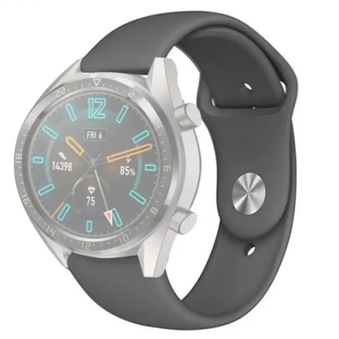 22MM Silikon Kayış Kordon Gear S3 Watch 4 -GT2 GT2E 46MM KayışKordon Watch Active 2 22MM-(5775)