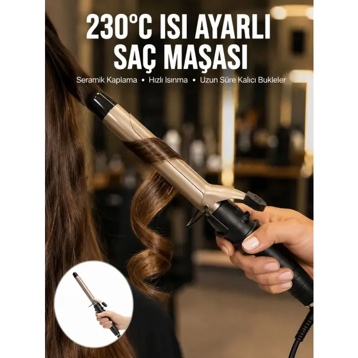 230 Derece Isı Ayarlı Seramik Saç Maşası 25 mm Yeni Nesil