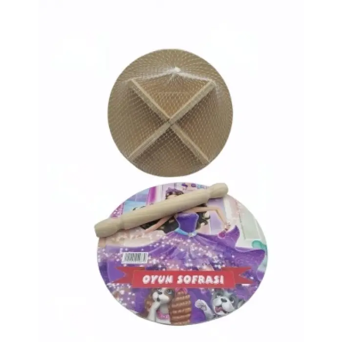 24cm Resimli Ahşap Oyun Sofrası Ekmek Tahta Bx40