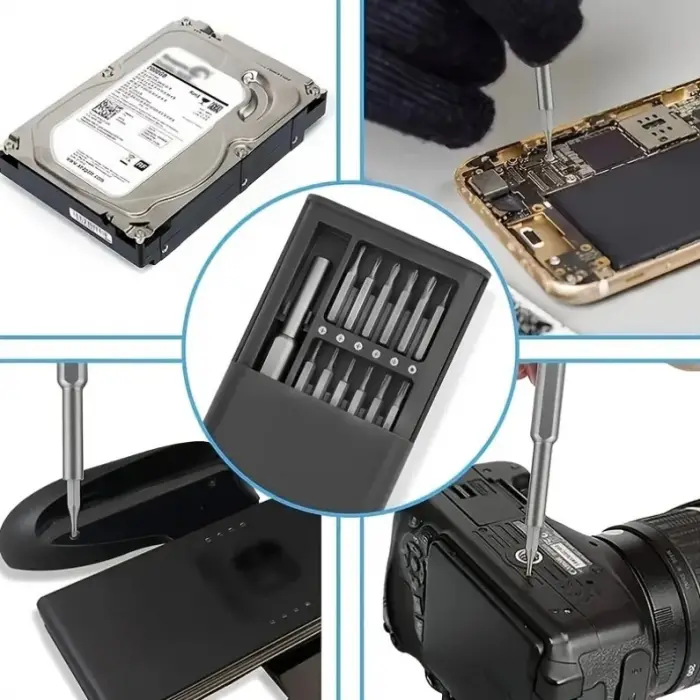 25 Parça Çok Fonksiyonlu Hassas Tornida Seti – Telefon Tablet Elektronik Tamir Tornida Seti