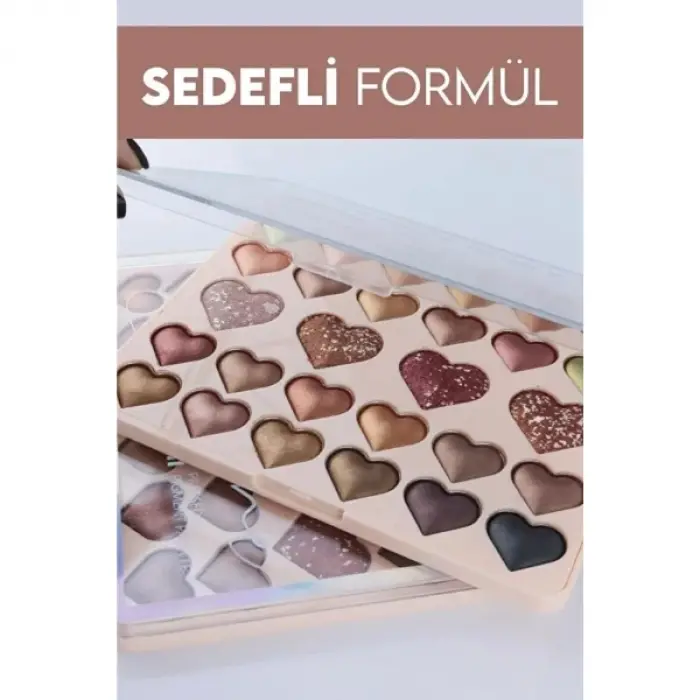 28li Sedefli Shine Kalp Far Paleti - 2li Set