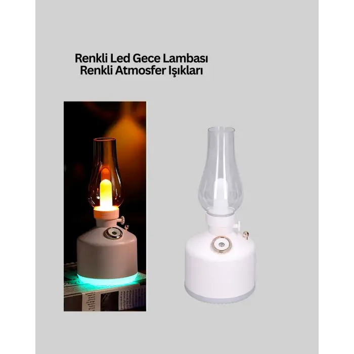 280 ml Tanklı Retro Gaz Lambası Difüzör USB Şarjlı Hava Nemlendirici
