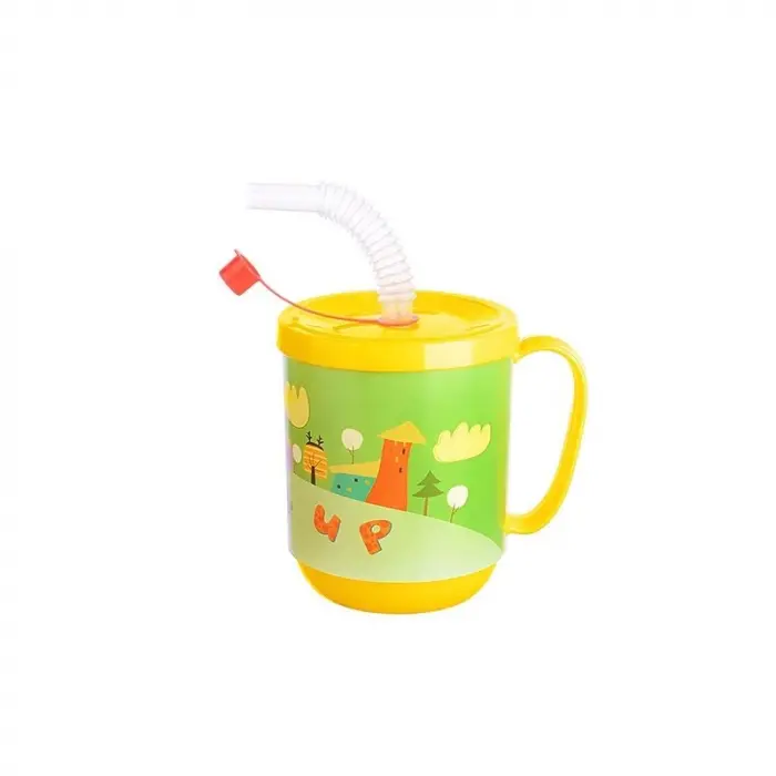 3 Adet pipetli Çuk Içecek Bardağı Desenli Bardak 350ml