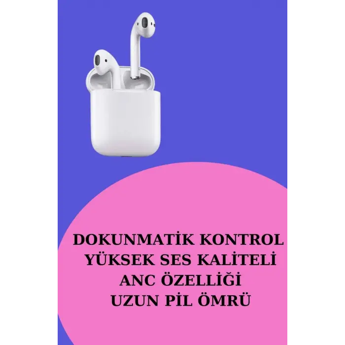 3 Kordonlu Dokunmatik Ekran Akıllı Saat ve 2.Nesil Kablosuz Bluetooth Kulaklık ANC/ENC