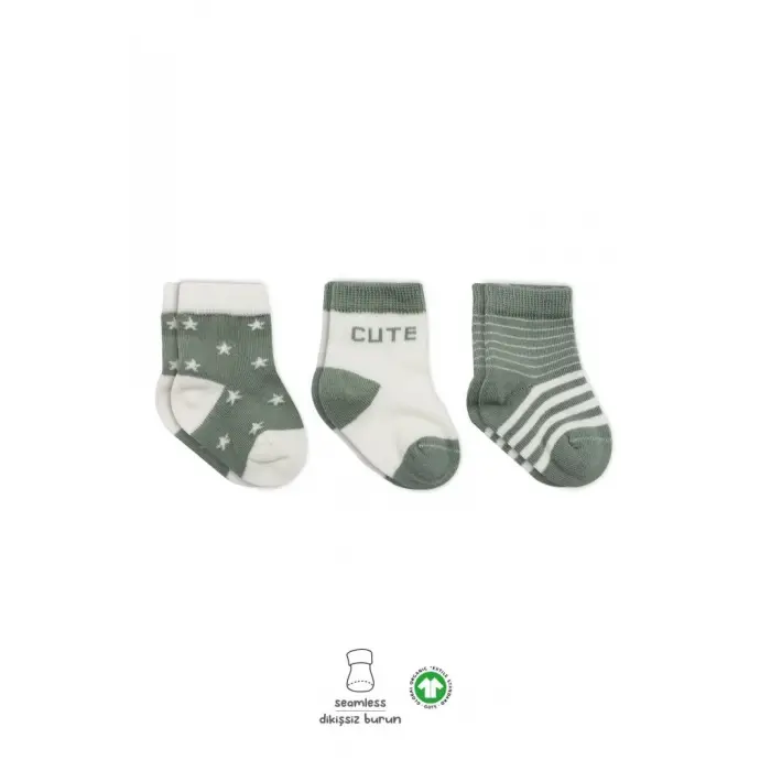 3Lü Penye Cute Stars Soket Çorap BS10115 Nil