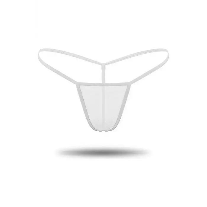 3lü Renkli Transparan Tül String Tanga