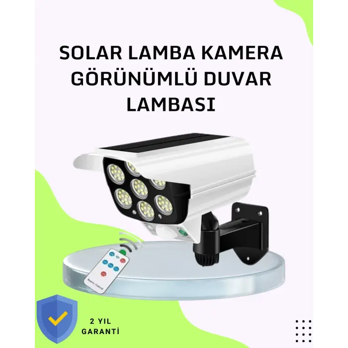 3 Modlu Güneş Paneli Aydınlatmalı Dış Mekan Güvenlik Işığı – IP65 Su Geçirmez PIR Sensörlü