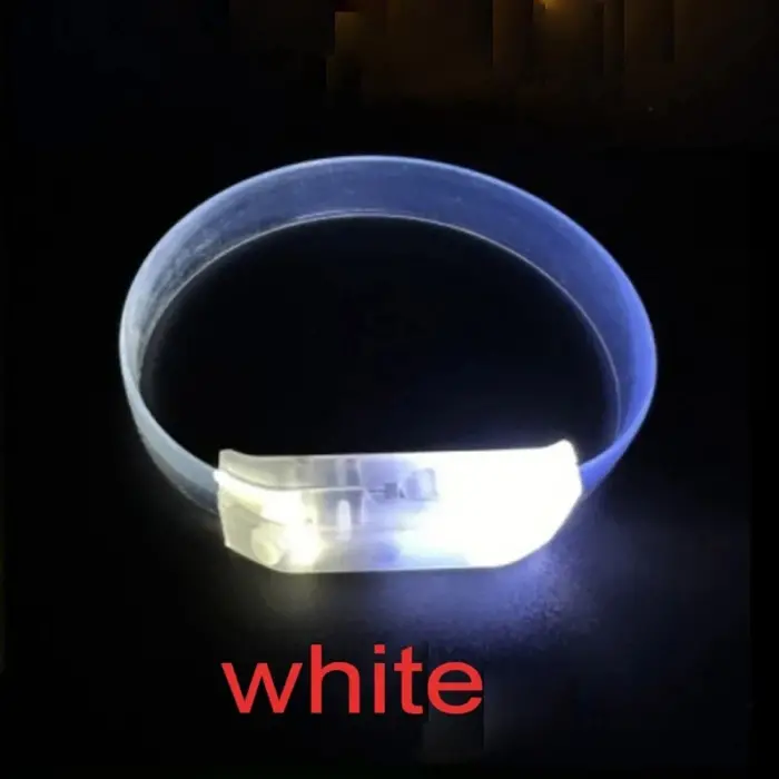 3 Modlu Pilli Led Işıklı Esnek Parti Bilekliği Beyaz Bx40