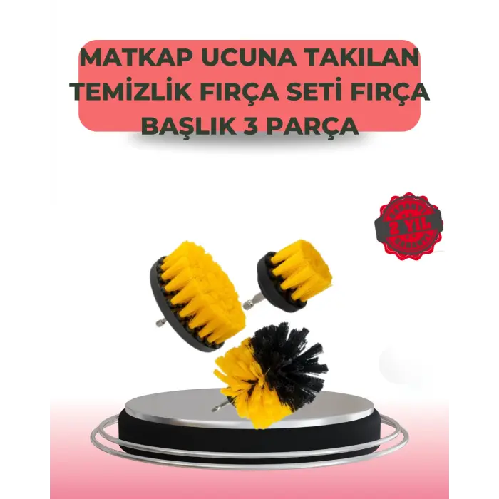 3 Parça Matkap Ucu Temizlik Fırçası Dayanıklı Naylon Kıllı