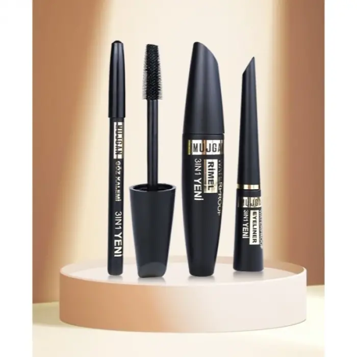 3ü 1 Arada Göz Makyajı Seti - Eyeliner, Maskara, Kalem
