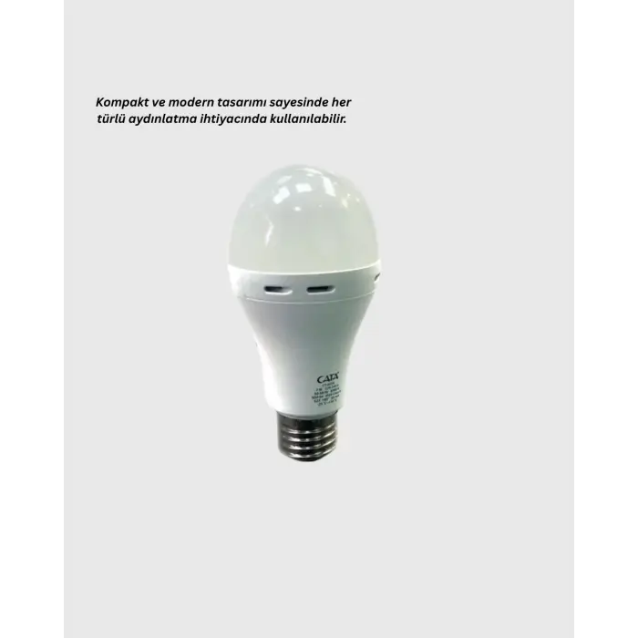30W Şarjlı LED Ampul E27 Duy %80 Enerji Tasarruflu Soğuk Beyaz
