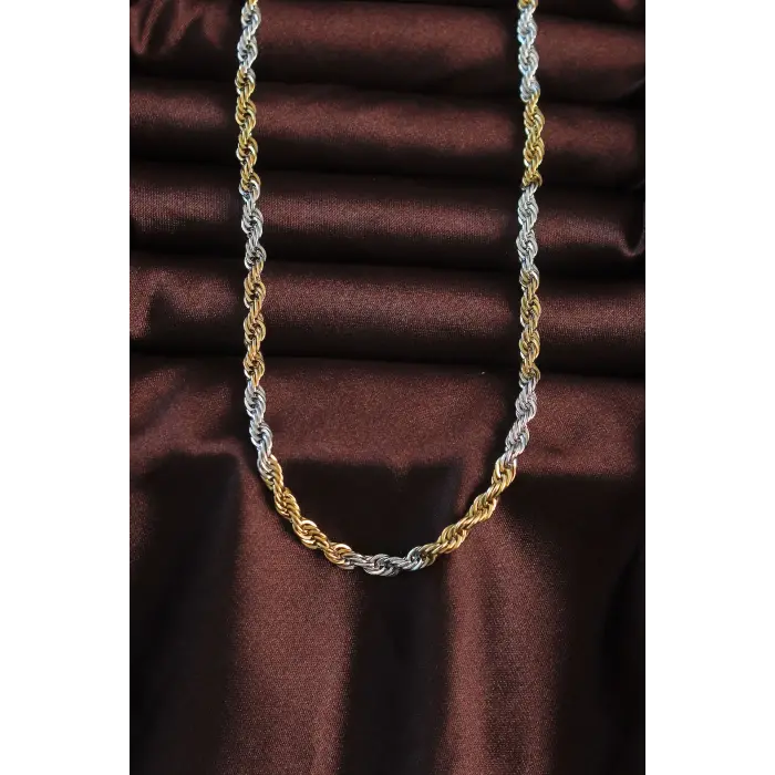 316L Çelik Çift Renk Burgu Tasarımlı Kolye