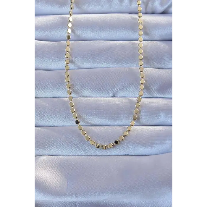 316L Çelik Gold Renk 60 cm Parçalı Ezme Kolye