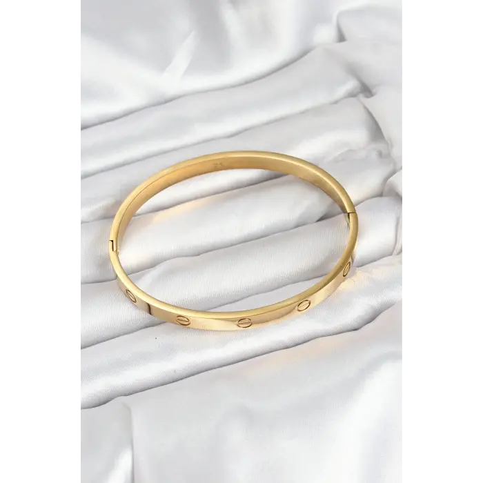 316L Çelik Gold Renk 65 mm Kadın Kelepçe Bileklik
