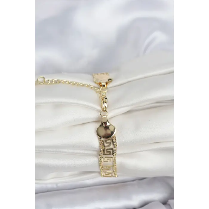 316L Çelik Gold Renk Labirent Model Kadın Bileklik 5886