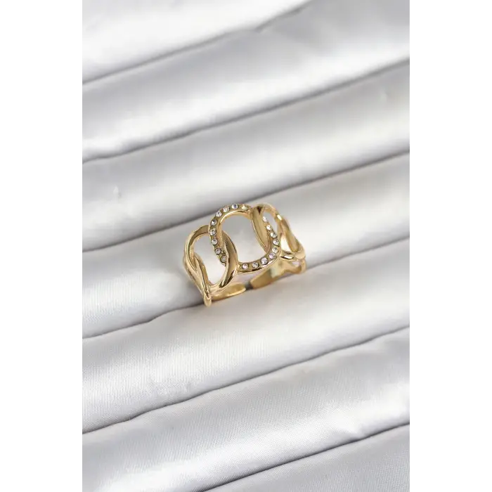 316L Çelik Gold Renk Samanyolu Model Kadın Yüzük