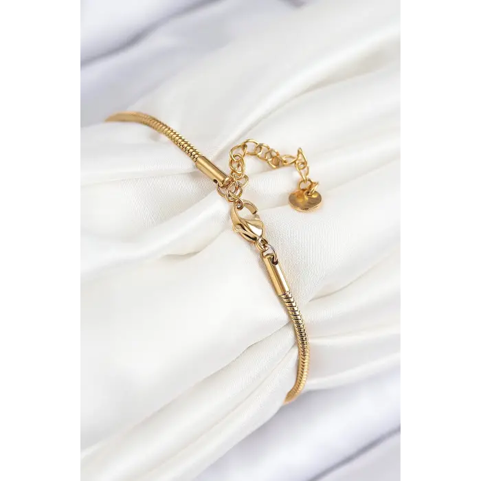 316L Çelik Göz Charm Model Gold Renk Kadın Bileklik 5886