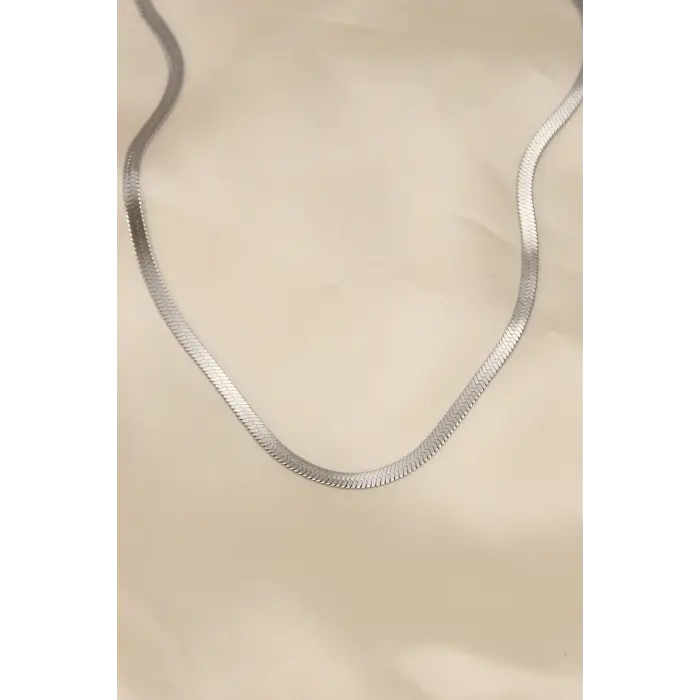 316L Çelik Silver Renk 45 cm İtalyan Zincir Model Kadın Kolye 5886