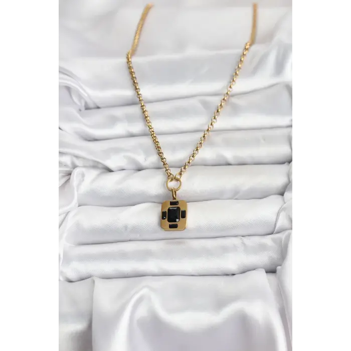 316L Çelik Zincir Gold Renk Vintage Model Kadın Kolye