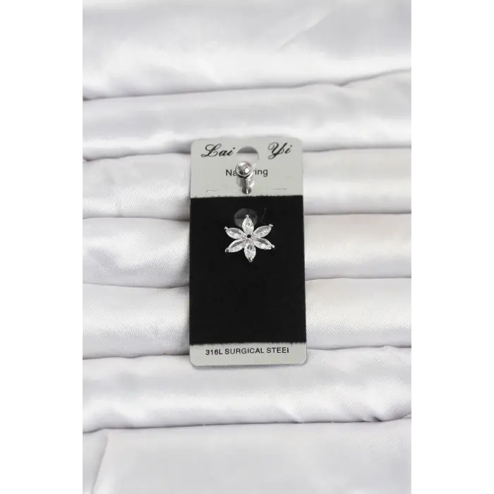 316L Cerrahi Çelik Lotus Model Göbek Piercing