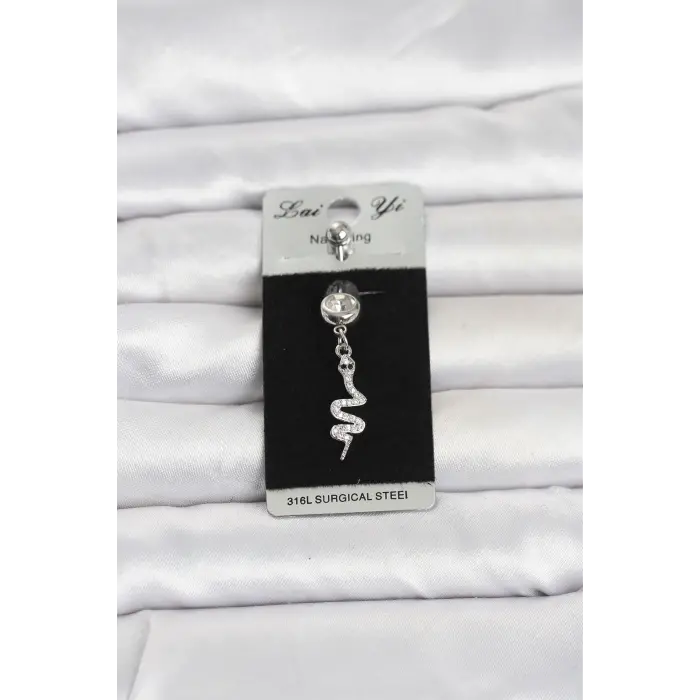 316L Cerrahi Çelik Sallantılı Yılan Model Göbek Piercing
