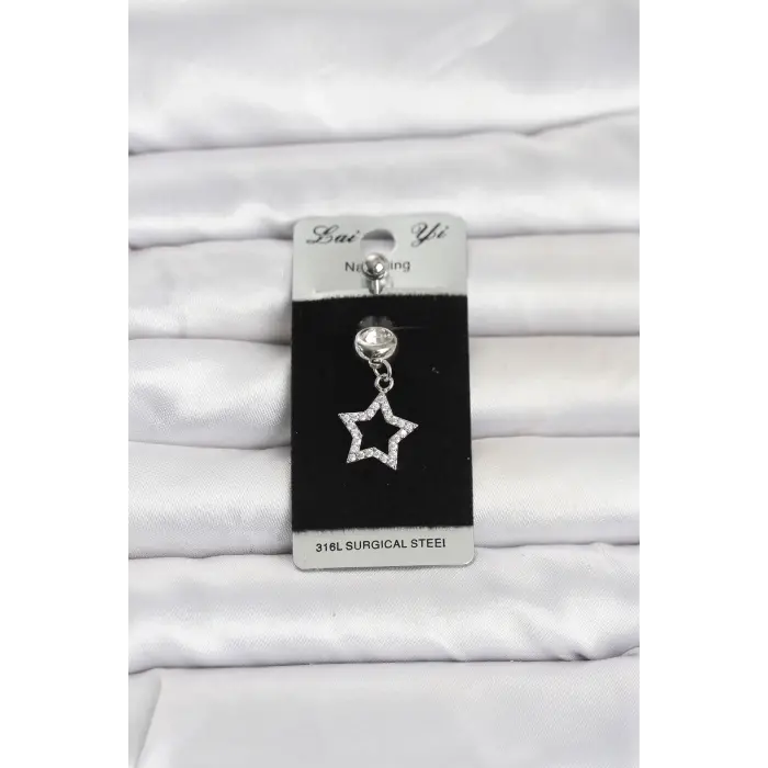 316L Cerrahi Çelik Sallantılı Yıldız Model Göbek Piercing