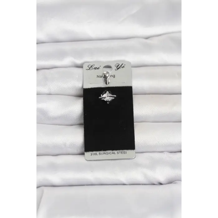 316L Cerrahi Çelik Zirkon Taşlı Göbek Piercing
