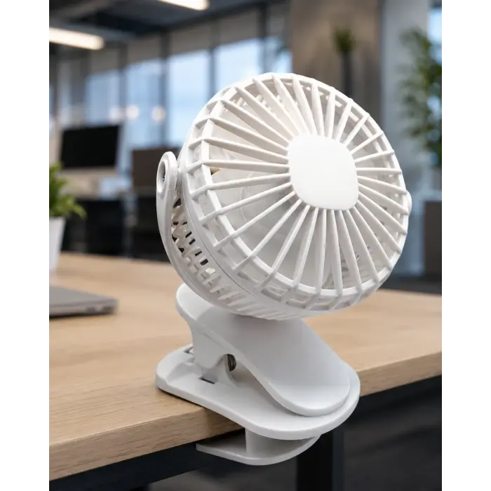 360 Derece Dönebilen Mandallı Şarjlı Mini Masa Fanı