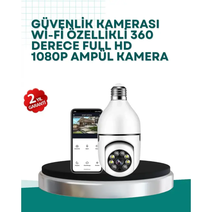 360° Panoramik Görüntüleme Sunan Ampul Tipi Güvenlik Kamerası