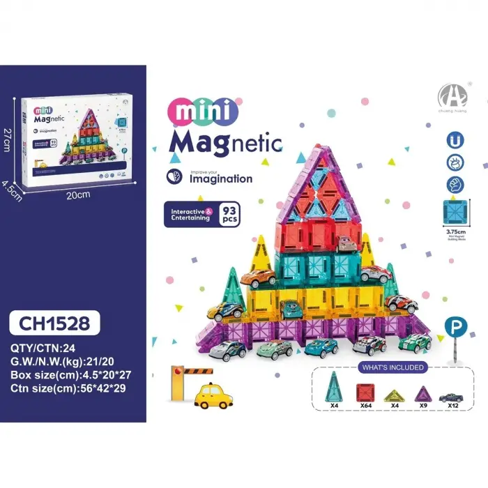3.75CM Mini Magnetic Blok 93 Parça