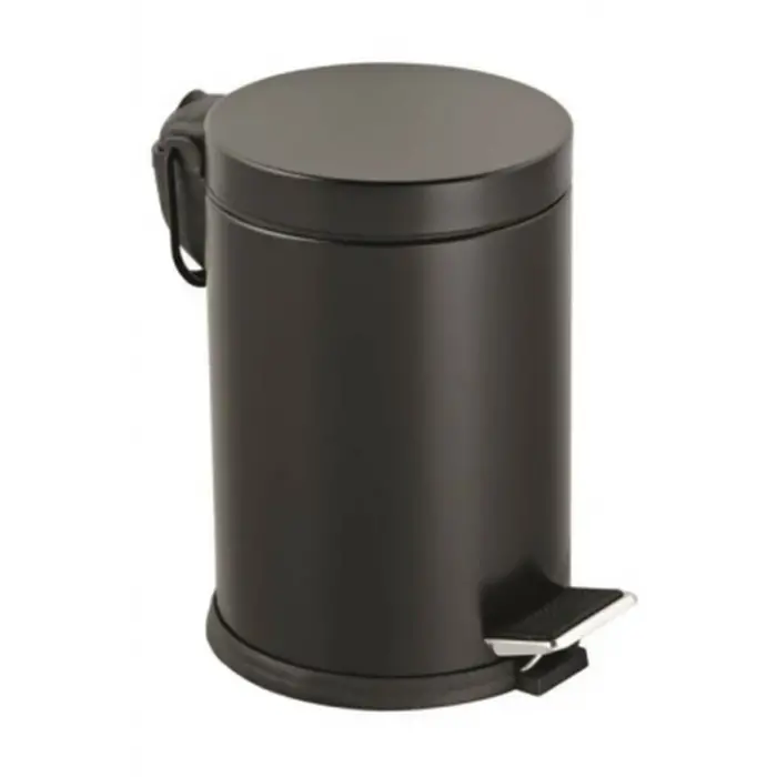 3lt Siyah Pedallı Metal Çöp Kovası Bx40