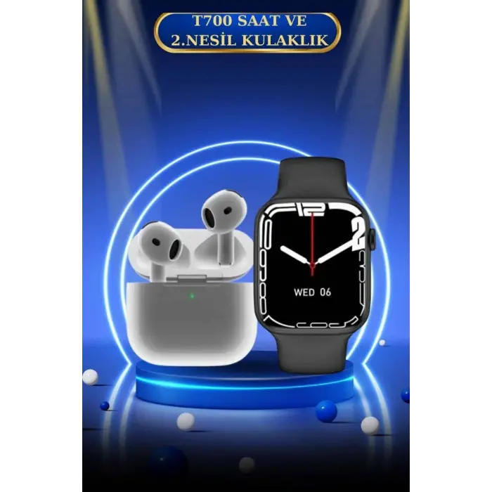 3.Nesil TWS Bluetooth Kulaklık ve Dokunmatik Ekran Akıllı Saat Sesli Görüşme