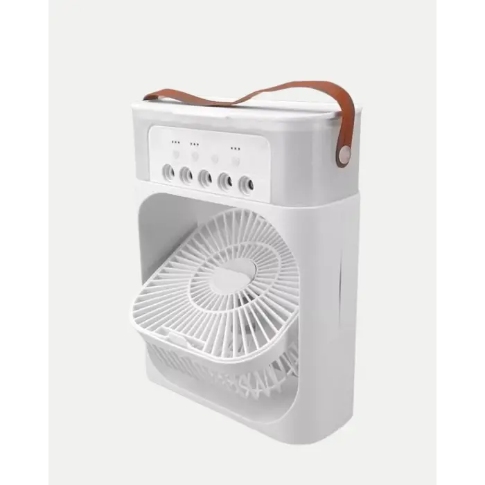 3’ü 1 Arada Mini Klima Fan USB Şarjlı 7 Renk Gece Lambalı ve Nemlendirici