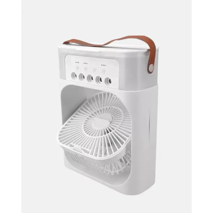 3’ü 1 Arada Mini Klima Fan USB Şarjlı, 7 Renk Gece Lambalı ve Nemlendirici
