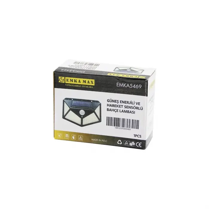 4 Açılı   Solar - Hareket Sensörlü  Aplik Duvar Lambası  Dış Mekan   9.5 X 13.5cm Bx40